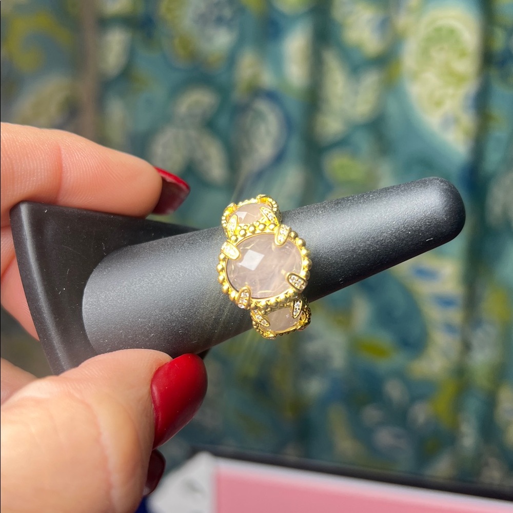 Freida Rothman Rose Quartz Statement Ring - image 1
